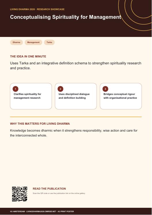 A3 poster: Conceptualising Spirituality for Management