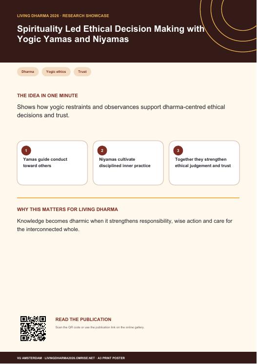 A3 poster: Spirituality Led Ethical Decision Making with Yogic Yamas and Niyamas